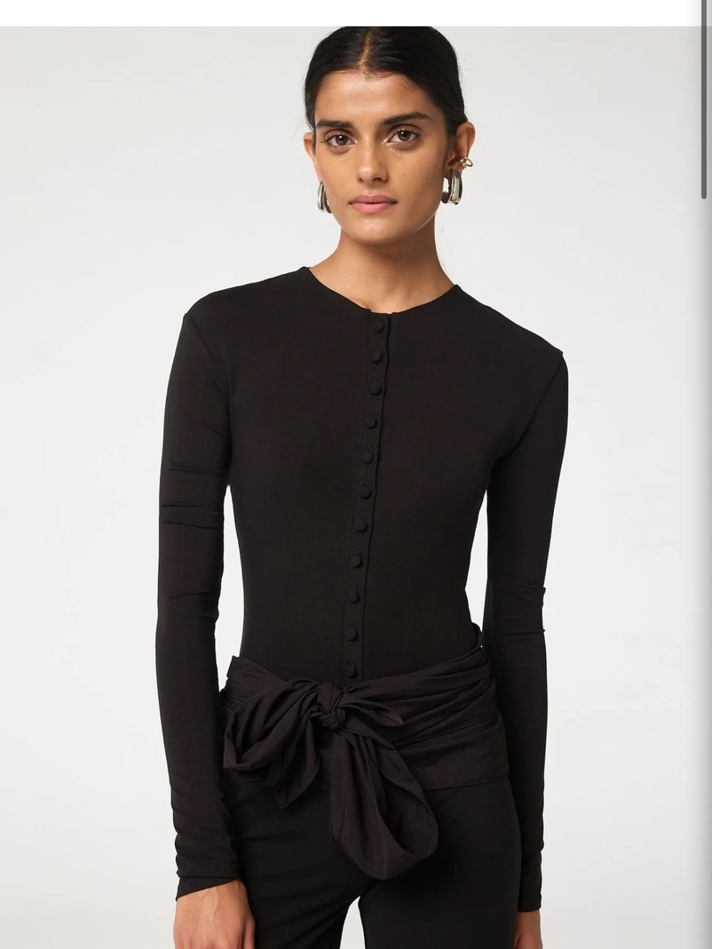 Greta Long Sleeve Button-Front Bodysuit